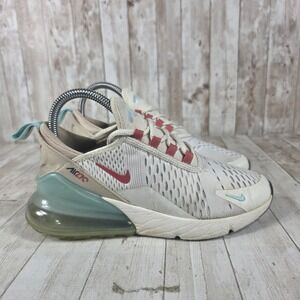 Nike Air Max 270 Women's White Red Teal Casual Athletic Shoes Size 6